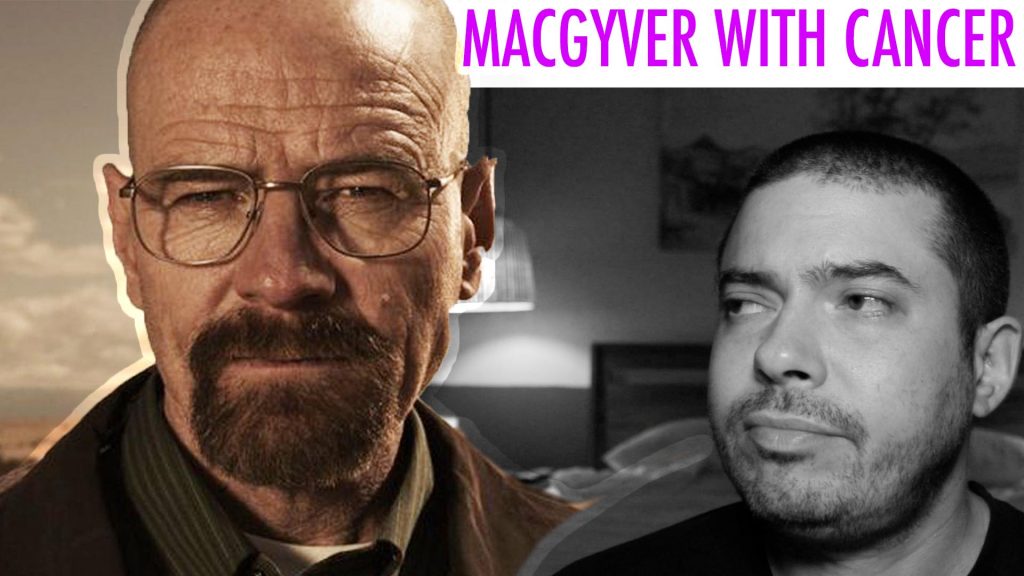 picture of rebus and Walter white, with a title saying MacGyver with cancer